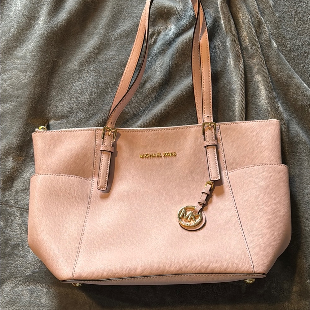 Michael Kors Pink Shoulder Bag with Gold Accents